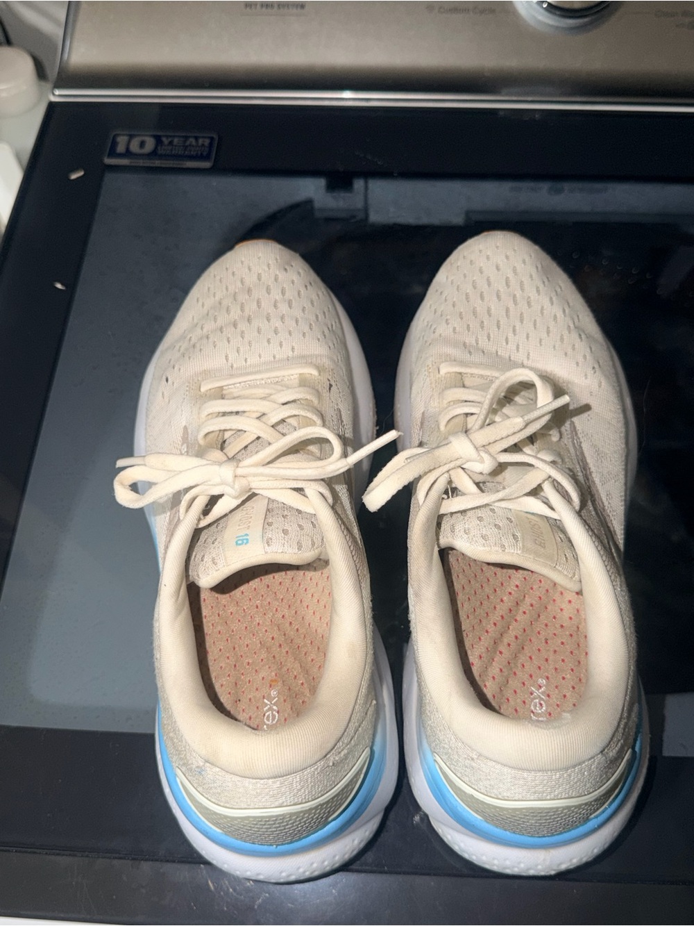 Brooks Ghost 16 Women’s 9 B Coconut Chateau Grey Blue Running Shoes - Picture 4 of 7